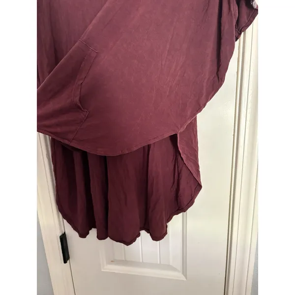 POL Oversized Hooded Tunic Top Boho Purple Braided Trim Crochet Lagenlook‎ M/L - Image 6