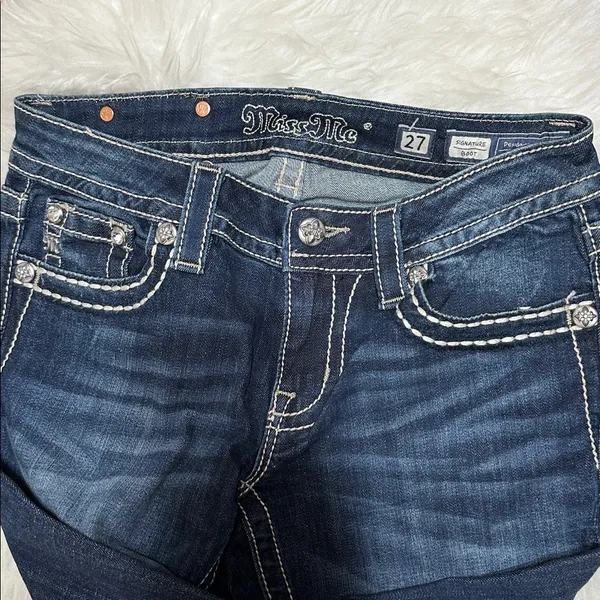 Miss Me Diamond Peace Lover Boot cut JEANS 27 Signature Boot Miss Me - Image 6