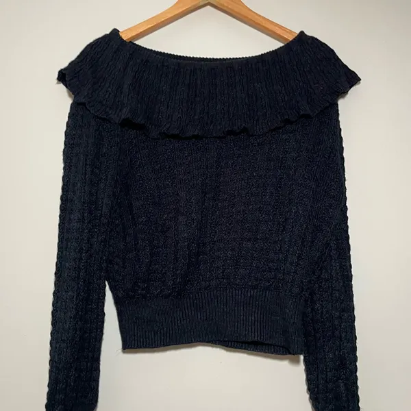 Free People Crazy in Love Ruffle Off the Shoulder Sweater - Image 3