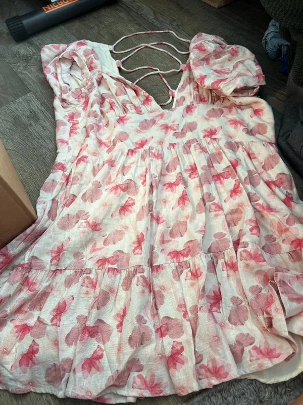 Petal & Pup Clementine Mini Dress - Cream Floral size XL - Image 11