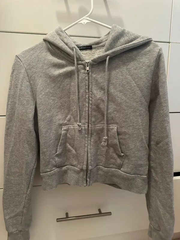Brandy Melville Cropped Zip Hoodie - Image 2