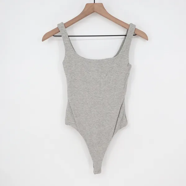 Naked Wardrobe Mens Heather Gray Scoop Neck Sleeveless Thong Bodysuit L - Image 2