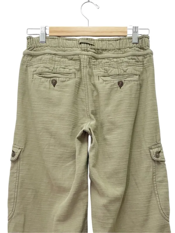Free People Park Ave Cargo Pants Sz XS Olive Green Wide Leg Cotton Utility Boho - Image 7