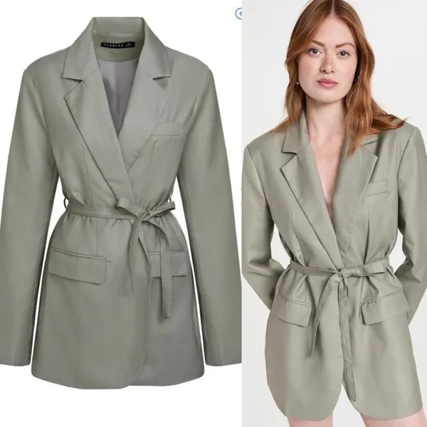 Lioness‎ Shopbop Olympia blazer green dress minimalist size small chic preppy - Image 2