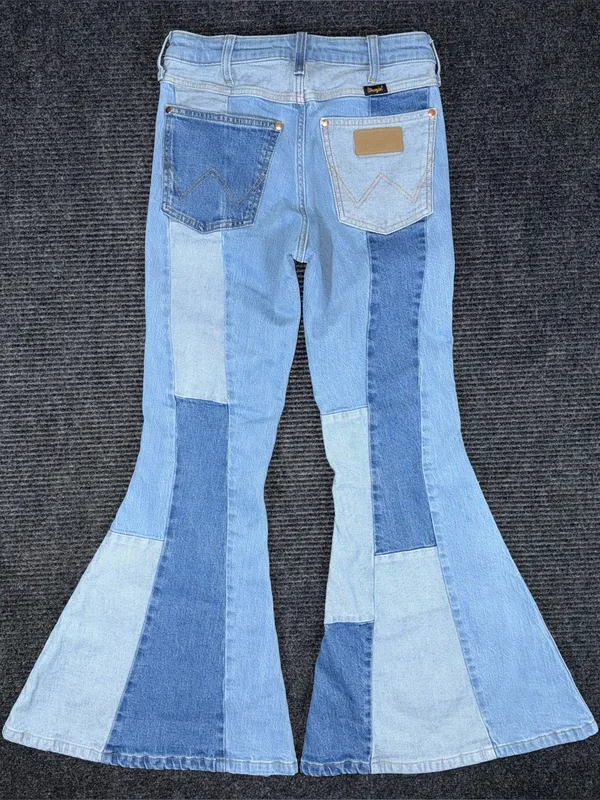 Wrangler x Lainey Wilson Denim Patchwork Super Flare Bell Bottom Jean 26x30 NWOT - Image 2