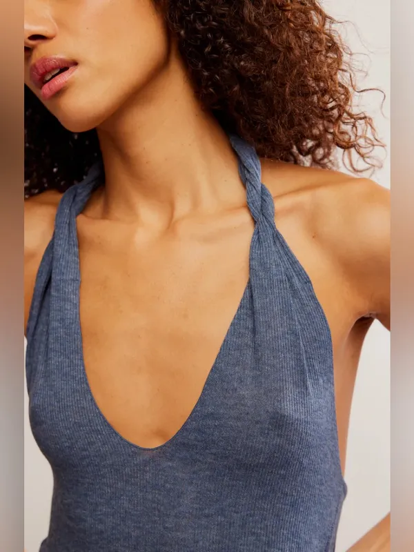 Free People Enough Said Halter - Ocean Heather - Image 2