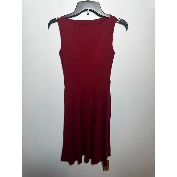 Brand New OGL Women's Size XS Red Sleeveless Midi Dress With Pockets - Image 2
