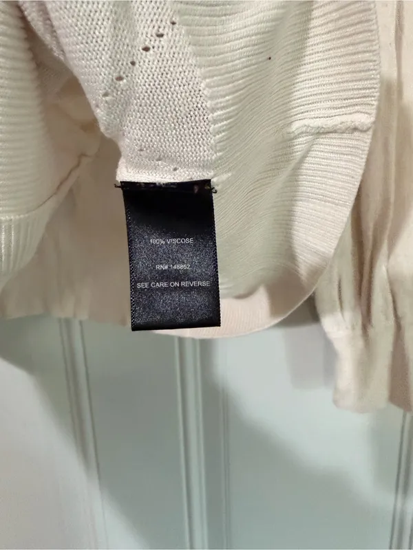 Torrid Crew Long Sleeve Pointelle Cardigan Sweater White 0 Large Cottagecore - Image 3