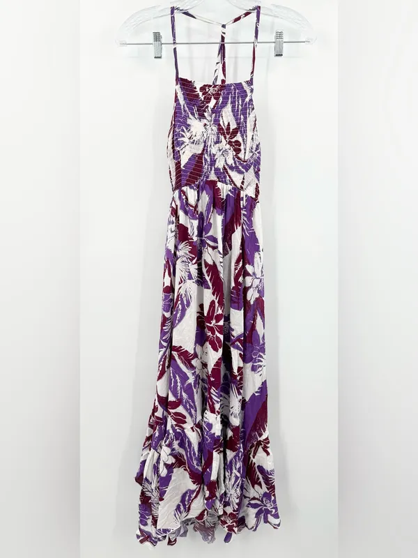 Free People‎ Purple Floral Print Heat Wave Women's Maxi Dress Size XS - Image 2