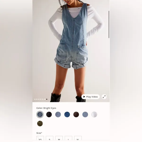 NWOT WeThe Free High Roller Shortall In Bright Eyes Sold Out On Free People - Image 7