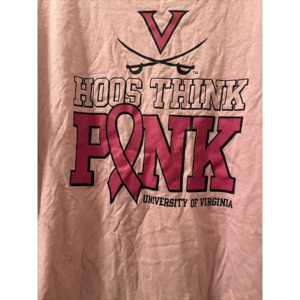 Anvil UNIVERSITY OF VIRGINIA Cavaliers Adult Unisex T-Shirt "HOOS THINK PINK" Size M - Image 7