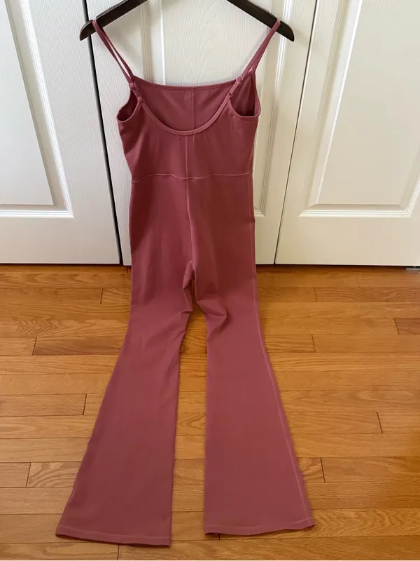 Aritzia Wilfred Free Divinity Kick Flare Jumpsuit in Mauve Pink - Image 3