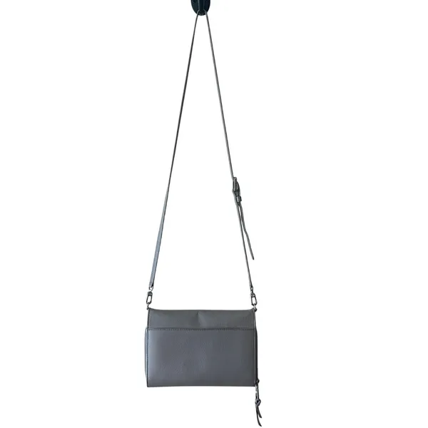 Tory Burch McGraw‎ WOC Crossbody Gray Heron Pebbled Leather Wallet - Image 16