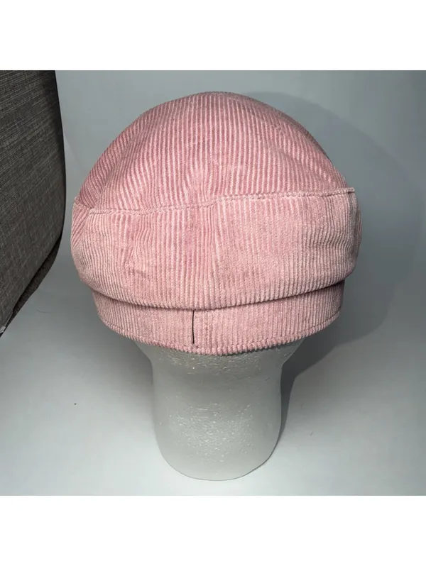 H&M Corduroy Pink Beret Women's Cabby Cap One Size Large - Image 4