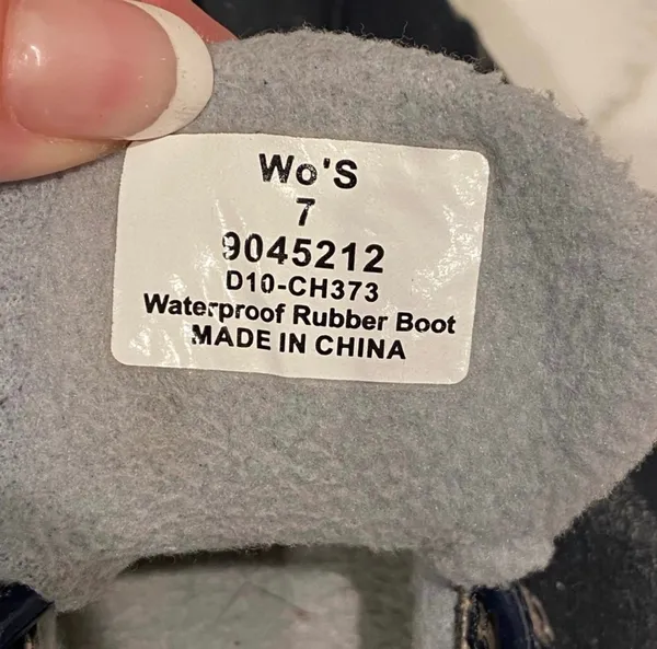 Sperry Topsiders Rain Duck Boots Low Top Blue Gray Gingham Plaid 7 Waterproof - Image 6