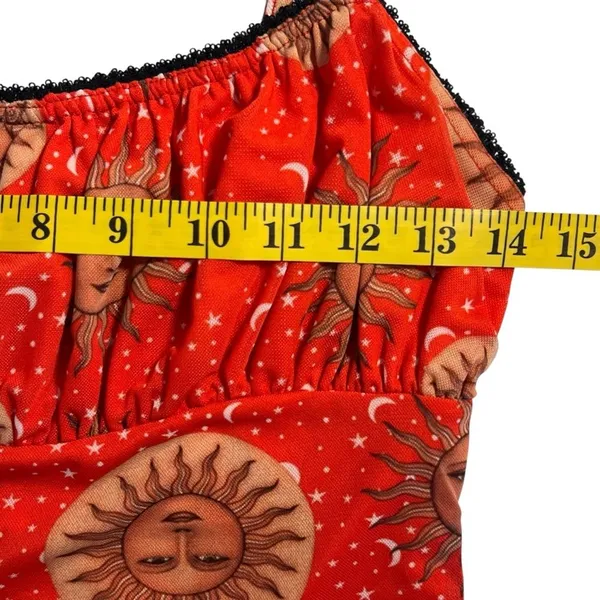 Urban Outfitters Y2K Celestial Mesh Cami Top Size S Shirred 90s Grunge Boho - Image 5