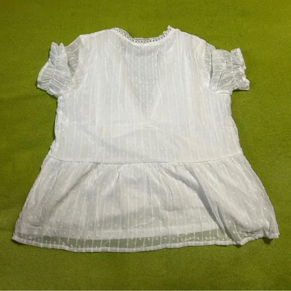 Nordstrom Chic White Ruffle Blouse - Image 3