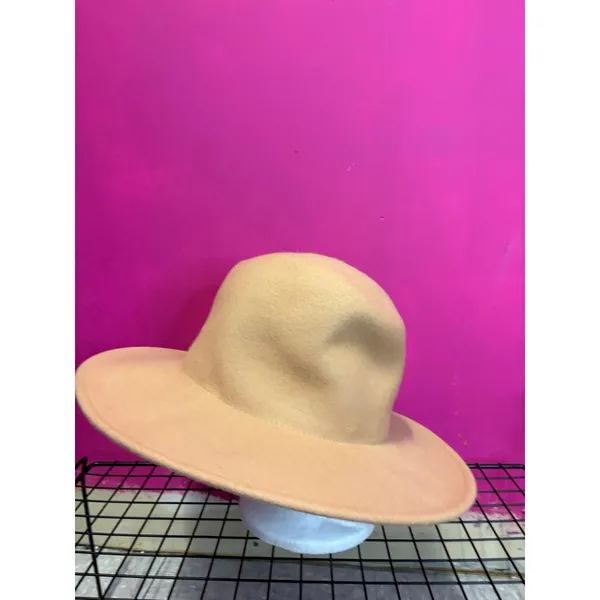 Universal Threads Tan Wide Brim Fedora Hat Camel Felt Boho Style - Image 8