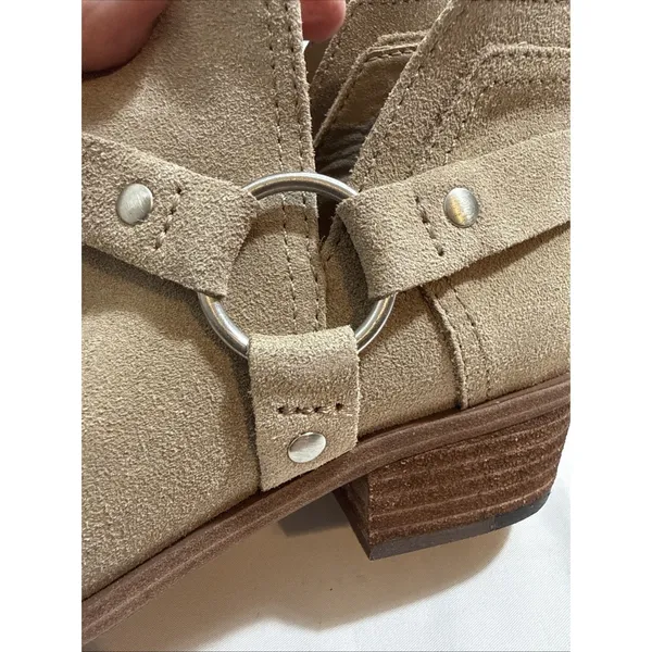 Lucky Brand Bolton Ankle Boots Women’s 8M Beige Suede Zip Up - Image 8
