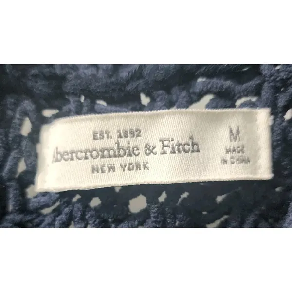Abercrombie & Fitch Knit Pullover‎ Sweater Half Zip Cropped Black M - Image 3