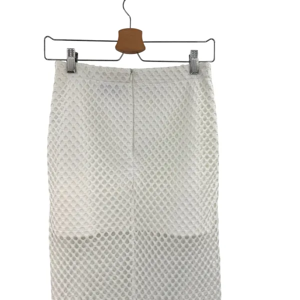Sabo Skirt Nina Mesh Midi Skirt White‎ Sheer Overlay Bodycon Size XS - Image 5