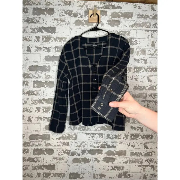 Madewell | women plaid cotton blouse - Image 10