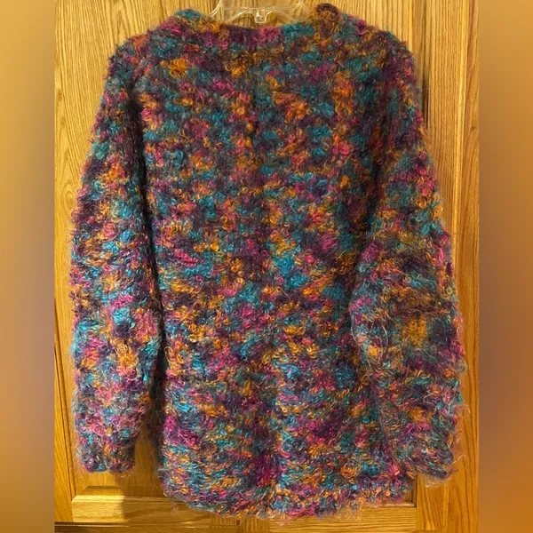 Vintage 1990s Compagnie Internationale Express Handknitted Curly Mohair Sweater‎ - Image 6