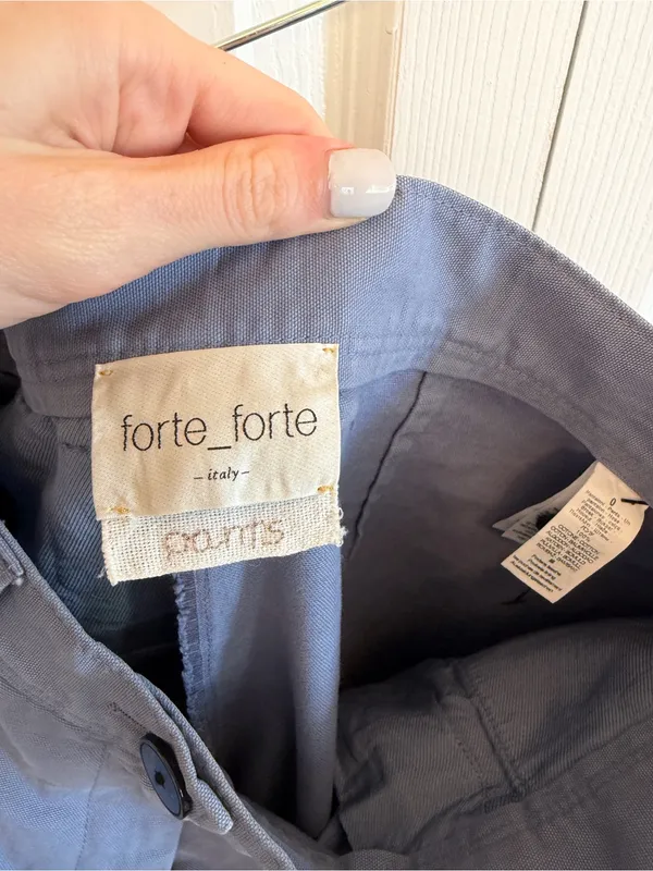 Forte Forte 100% Cotton Stone Casual Pants High Waist Wide Leg Periwinkle Size 0 - Image 4