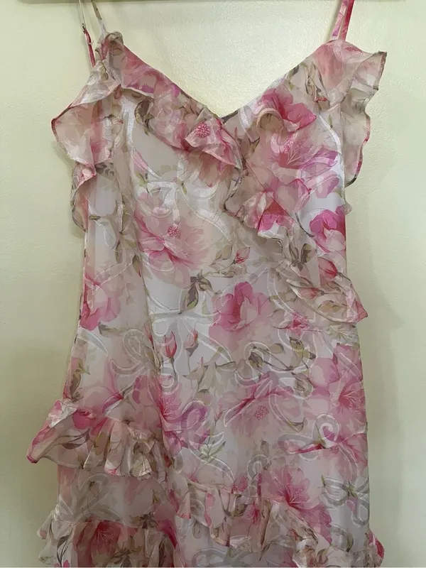 NEW Altar’d State Pink Florals and Bows Maxi Dress Size Small NWT - Image 5