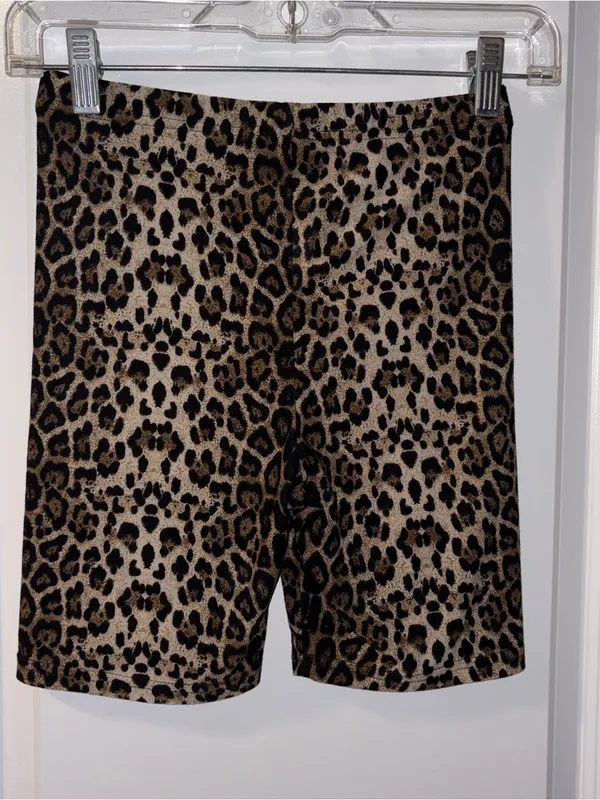 SHEIN Leopard Print Bike Shorts in Brown and Black Size: XS - Image 2