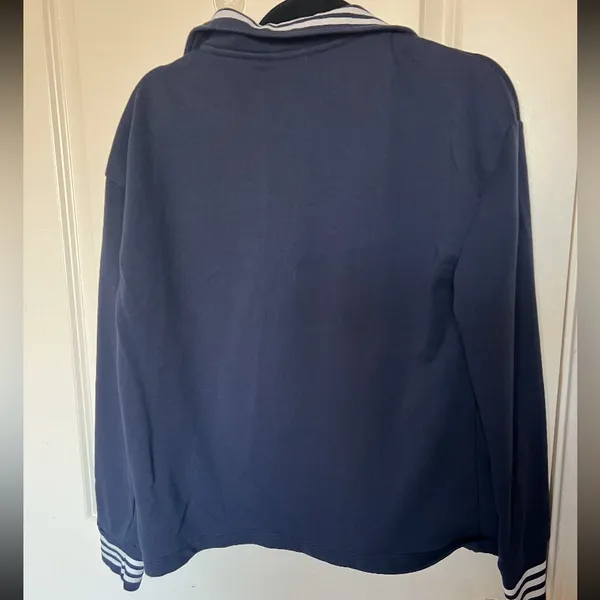 Nautica Navy Quarter-Zip Pullover‎ size medium preppy office modest - Image 4