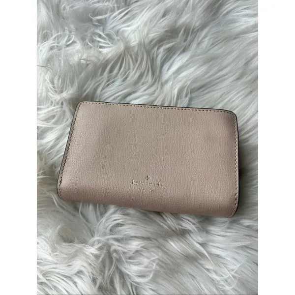 Kate Spade Adel Medium Bifold Wallet in pink and tan on the outside - Image 3
