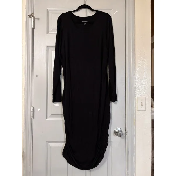 Good American Women Dress Size 7 black Jersey Slinky ruched *flaw see desc* - Image 13