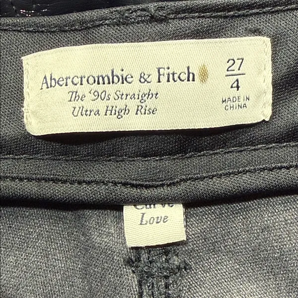 Abercrombie & Fitch Blue 90s Straight Ultra High Rise Faux Leather Pants - Image 5