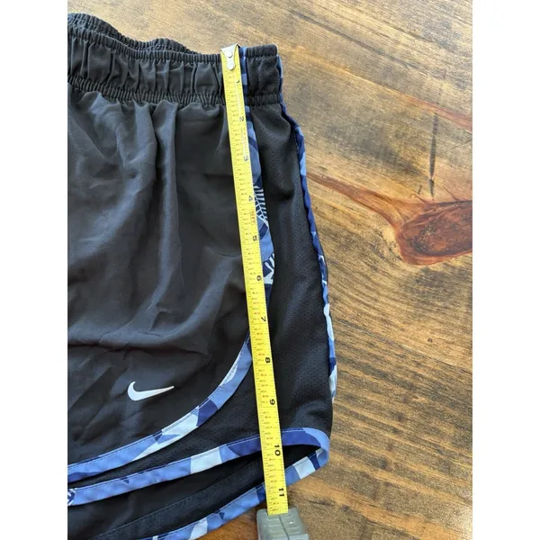 Nike Women's Dri-FIT Running Workout Shorts - Size Medium Black & Blue - Image 10