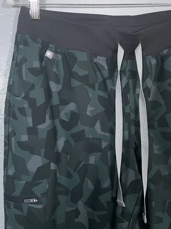 Figs Women M Black Gray Camo Technical Jogger Scrub Pants Cargo Lined Pockets - Image 4