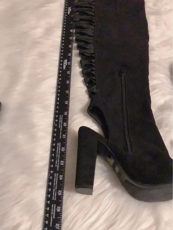Bamboo Over The Knee Boot Open Toe Size 6.5 - Image 4