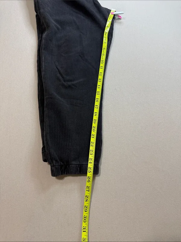 Mono B Charcoal Ribbed Joggers with Drawstring Waist Black Size M - Image 6