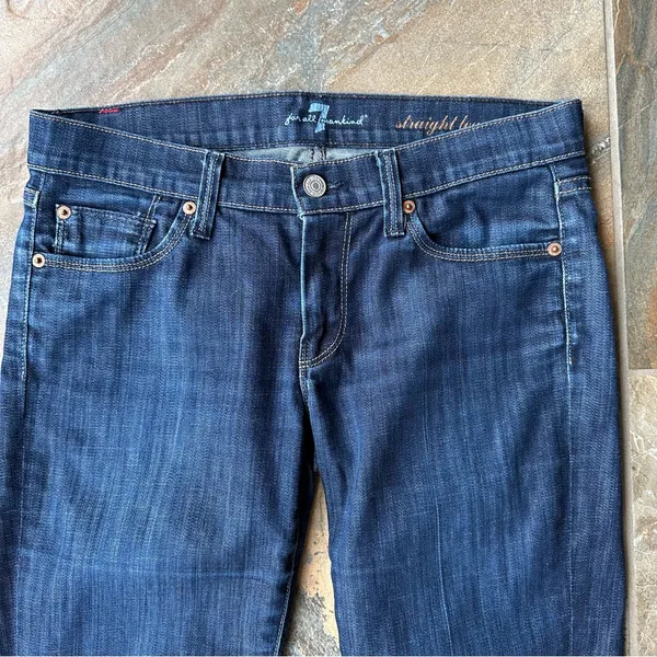 7 For All Mankind Straight Leg Jeans Low Rise Women's Size 27 USA - Image 3