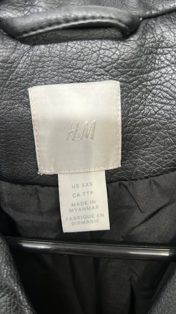 H&M Black Leather Jacket - Image 2