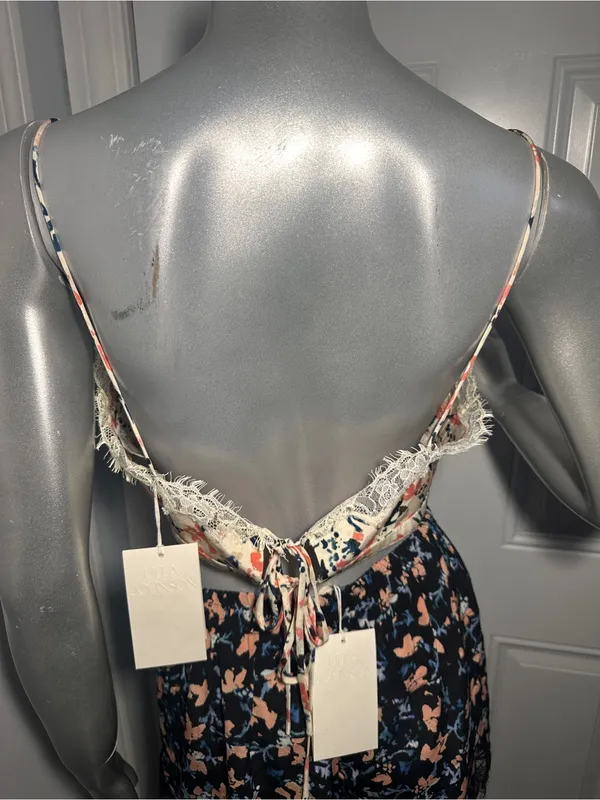 Ulla Johnson Leiko Lace Bralette Plumeria Silk Crop Top Cami Size 8 New Y2K - Image 8