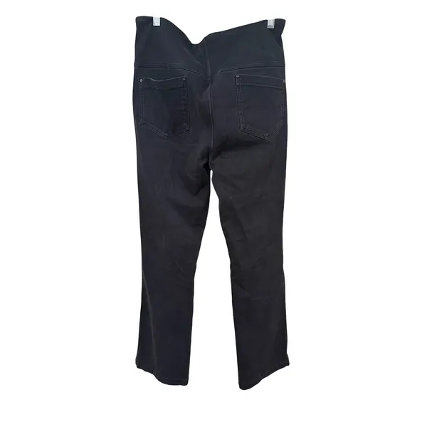 Lysse Faded Black High Waist Stretch Denim Bootcut Jeans Pull On Size XL - Image 4