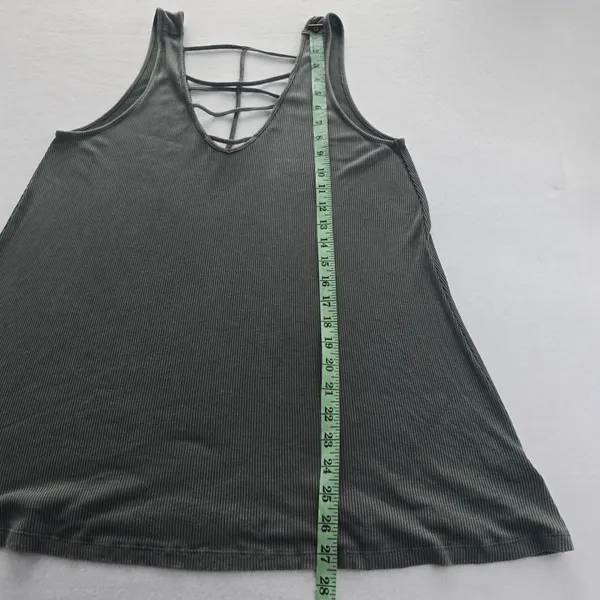 Torrid -1639 Super Soft Knits Green Ribbed Tank Top V Neck Sleeveless Size 0 / L - Image 10