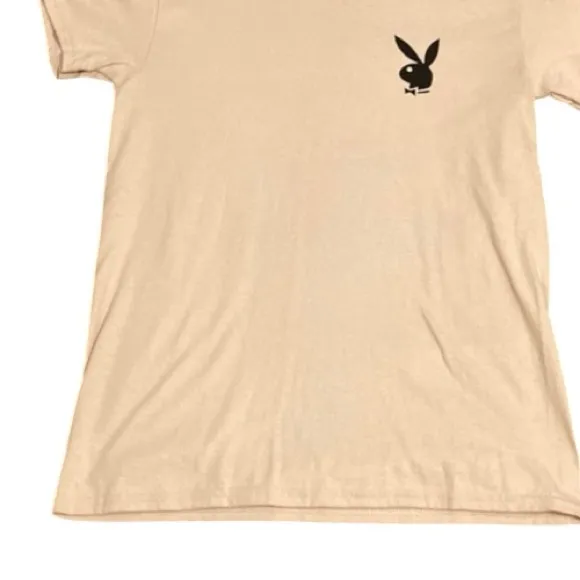 Playboy unisex Beige T-Shirt with Black Logo - Image 3