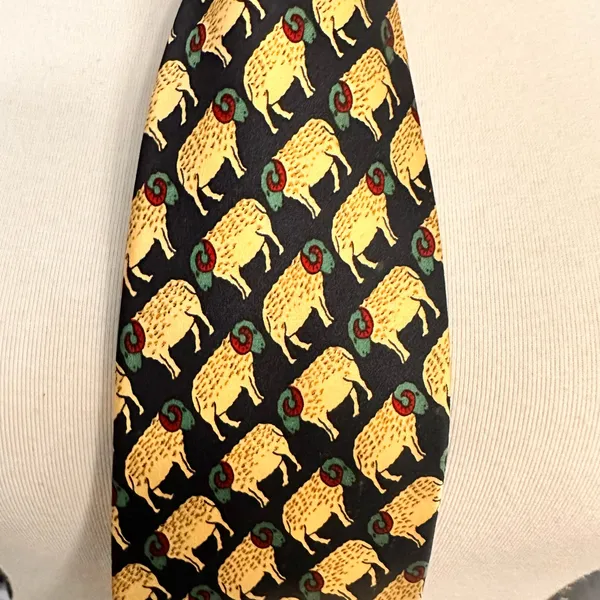 Sinsabang Tie Vintage Animal Print Sheep Geometric Multicolor Office - Image 4