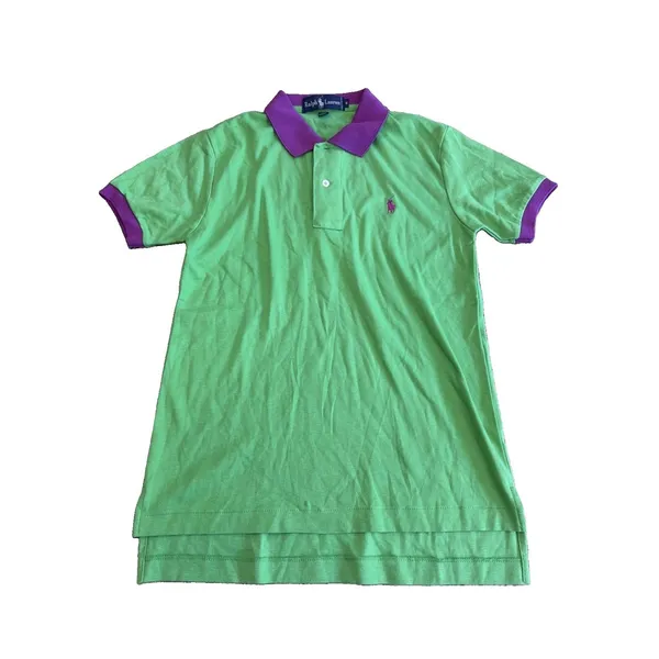 Vintage Polo Ralph Lauren Green purple Polo Shirt Womens Sz S Preppy Y2K Classic - Image 10