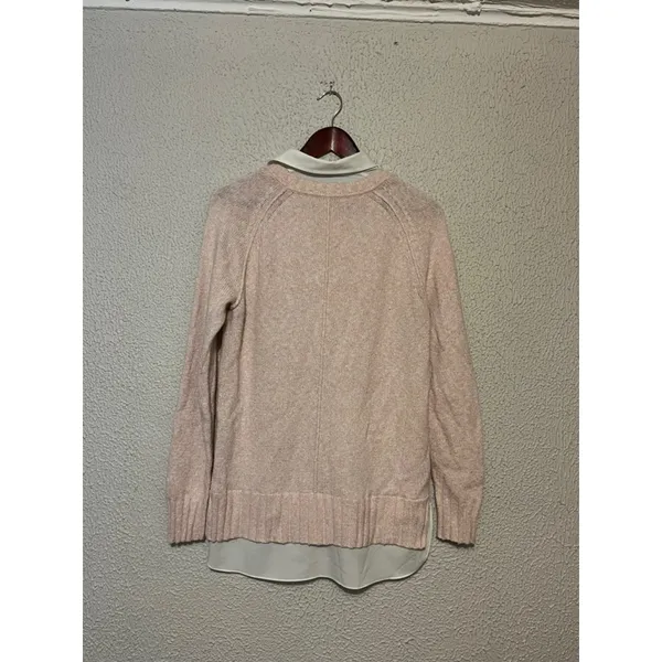 Lauren Ralph Lauren Layered Preppy Collar Academia Cotton Pink Sweater - Image 3