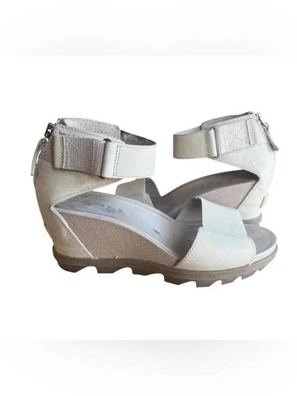 Sorel Womens Leather Gray Wedge Sandals Size 8.5 - Image 7