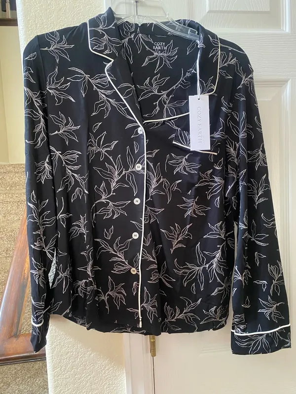 Earth Brand Cozy Earth Lounge Shirt Black - Image 3