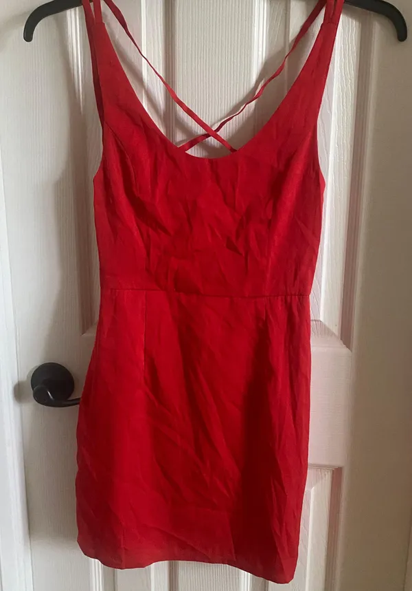 Tobi Red Mini Dress - Image 4